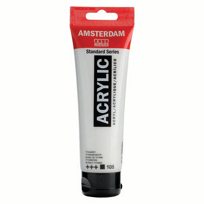 White Smoke Amsterdam Acrylic Paint, 120ml - 105 - Titanium White Acrylic Paints