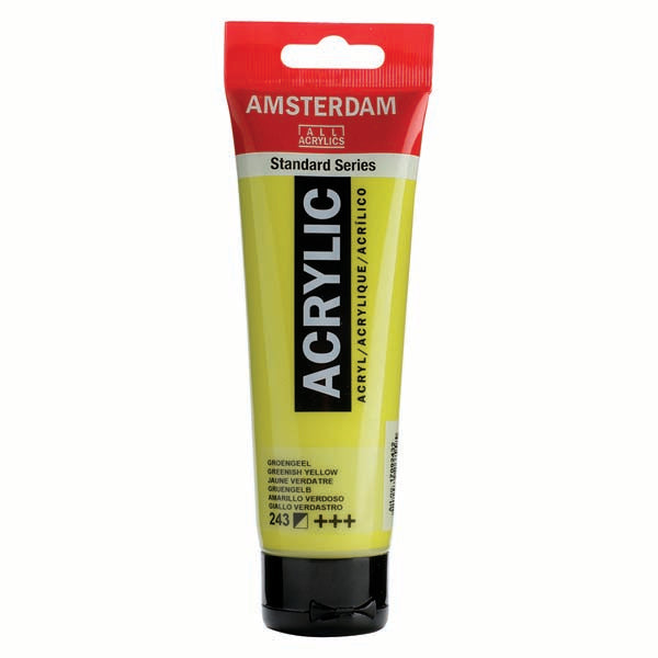 White Smoke Amsterdam Acrylic Paint, 120ml - 243 - Greenish Yellow Acrylic Paints