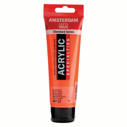 White Smoke Amsterdam Acrylic Paint, 120ml - 257 - Reflex Orange Acrylic Paints