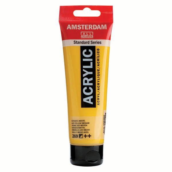 White Smoke Amsterdam Acrylic Paint, 120ml - 269 - Azo Yellow Medium Acrylic Paints