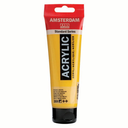 White Smoke Amsterdam Acrylic Paint, 120ml - 269 - Azo Yellow Medium Acrylic Paints