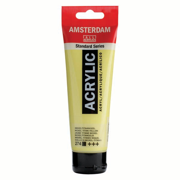 White Smoke Amsterdam Acrylic Paint, 120ml - 274 - Nickel Tit.Ylw Acrylic Paints