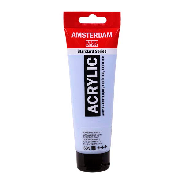 White Smoke Amsterdam Acrylic Paint, 120ml - 505 - Ultramarine Light Acrylic Paints