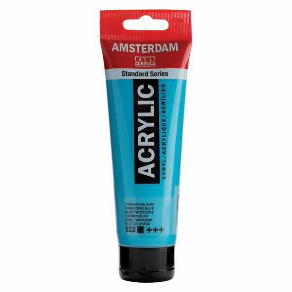 White Smoke Amsterdam Acrylic Paint, 120ml - 522 - Turqoise Blue Acrylic Paints