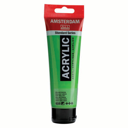 White Smoke Amsterdam Acrylic Paint, 120ml - 605 - Brilliant Green Acrylic Paints