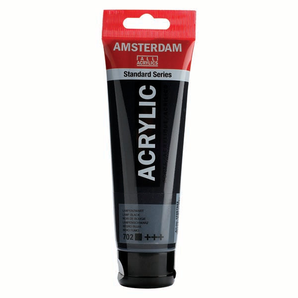 White Smoke Amsterdam Acrylic Paint, 120ml - 702 - Lamp Black Acrylic Paints
