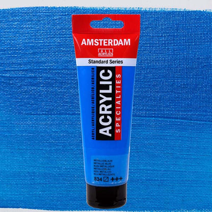 Dodger Blue Amsterdam Acrylic Paint, 120ml - 834 - Metallic Blue Acrylic Paints