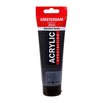 White Smoke Amsterdam Acrylic Paint, 120ml - 850 - Metallic Black Acrylic Paints