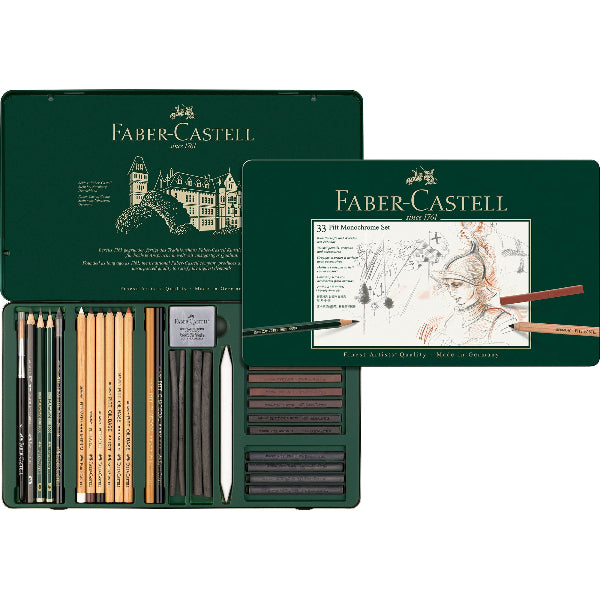 White Smoke Faber-Castell Pitt Mixed Media Set, Monochrome, 33Pcs Pencils