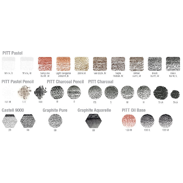 White Smoke Faber-Castell Pitt Mixed Media Set, Monochrome, 33Pcs Pencils