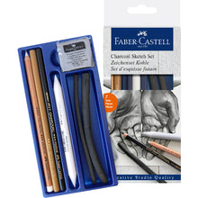 White Smoke Faber-Castell Studio Mixed Media Charcoal Sketch, 7Pcs Pencils