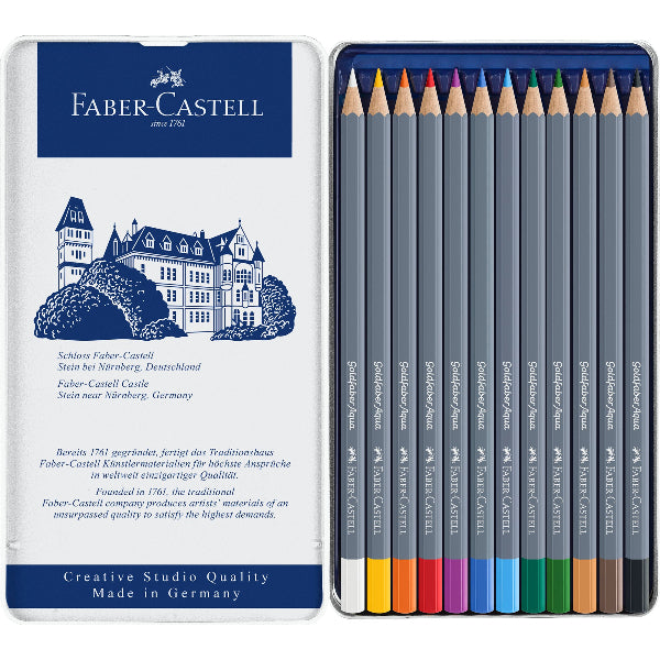 Slate Gray Faber-Castell Goldfaber Aqua Watercolour Pencil Set, 12Pk Pencils