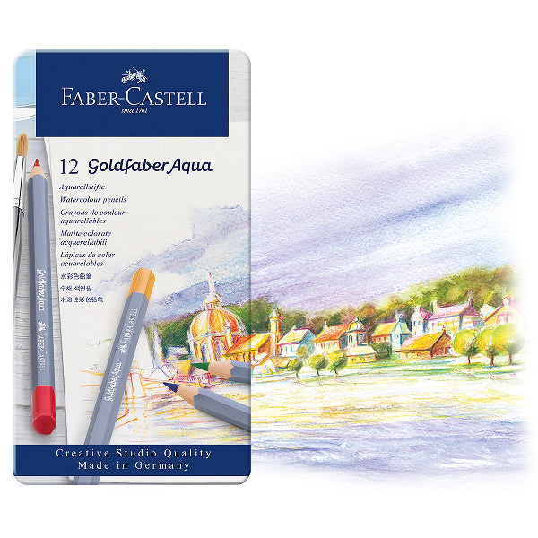 White Smoke Faber-Castell Goldfaber Aqua Watercolour Pencil Set, 12Pk Pencils