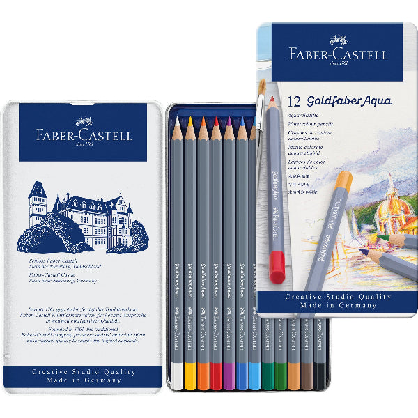 White Smoke Faber-Castell Goldfaber Aqua Watercolour Pencil Set, 12Pk Pencils