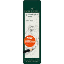 Dark Slate Gray Faber-Castell  Pitt Graphite Matt Tin, 6Pk Pencils