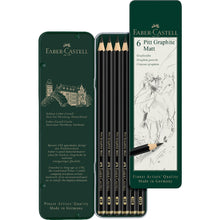 Dark Slate Gray Faber-Castell  Pitt Graphite Matt Tin, 6Pk Pencils