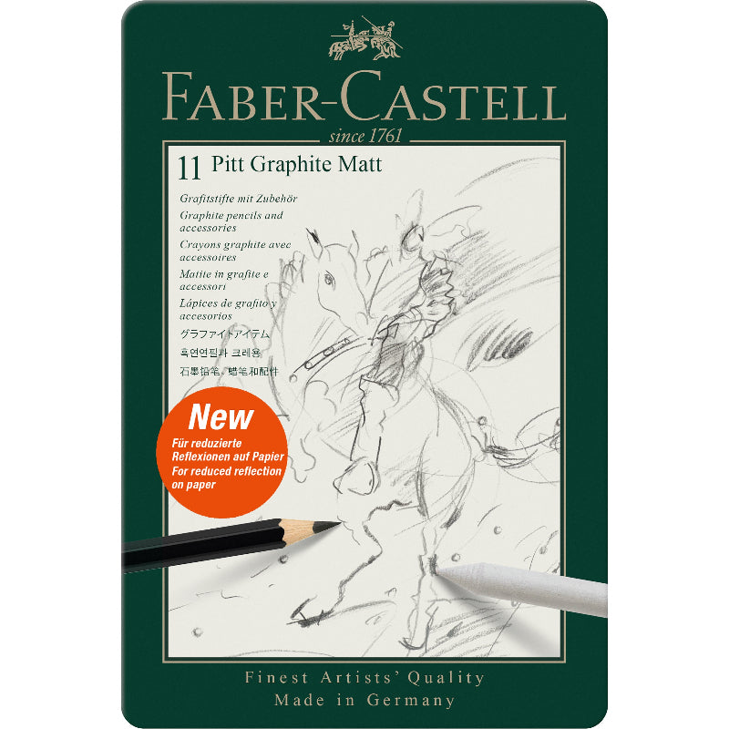 Dark Slate Gray Faber-Castell Pitt Graphite Matt Tin, 11Pk Pencils