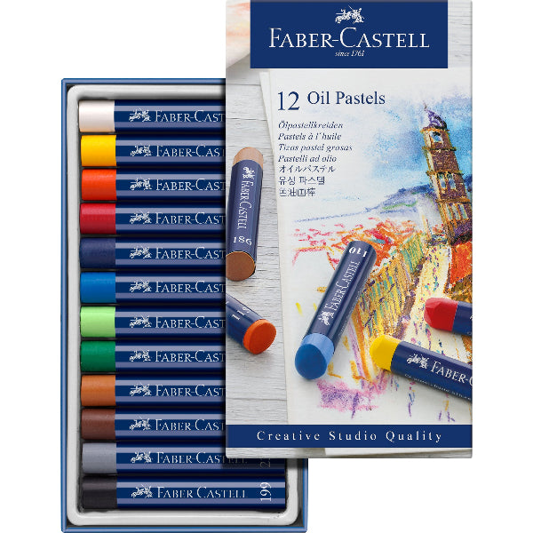White Smoke Faber-Castell Oil Pastels, Assorted Colours, 12Pk Pastels & Charcoal