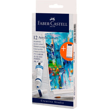 Gray Faber-Castell Acrylic Paint Set, Assorted Colours,  9ml x 12 Acrylic Paints