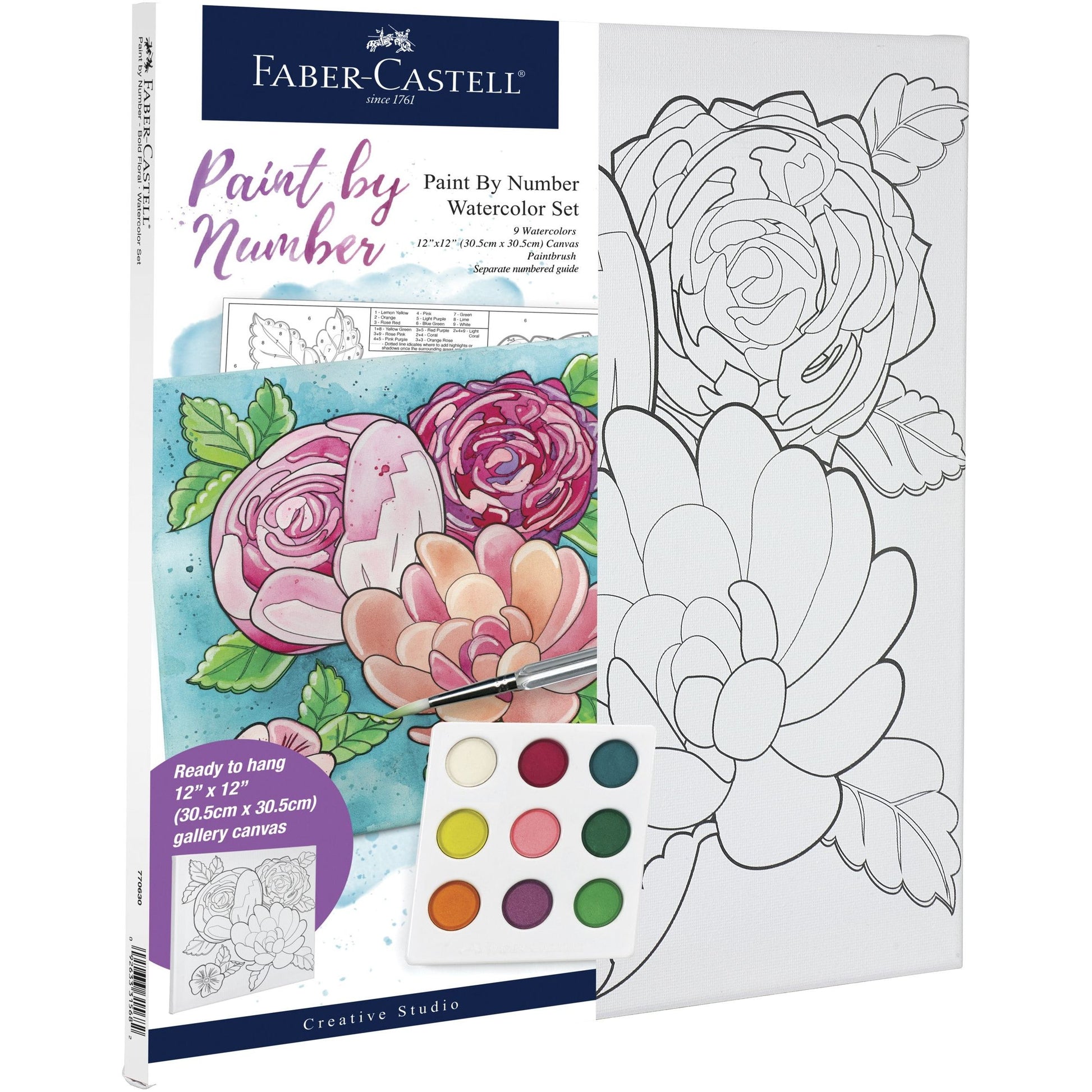 Light Gray Faber Castell Creative Studio – Paint By Number Floral
