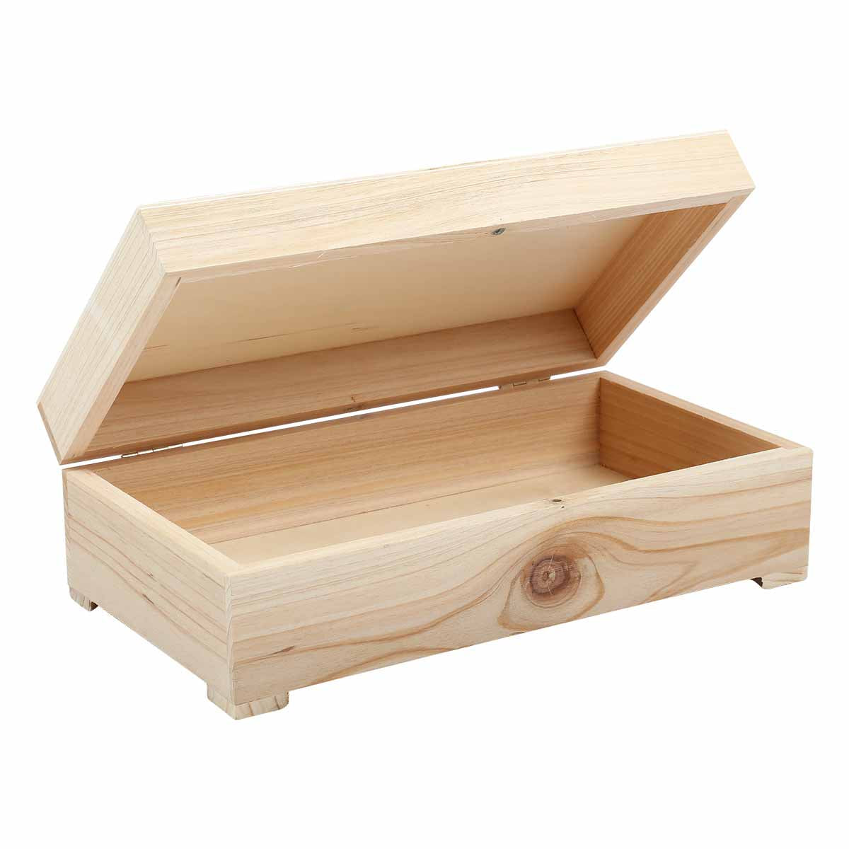 Tan Urban Crafter Hinged Wooden Box 24 x 13 x 7.6cm Wood Crafts