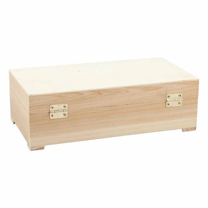 Wheat Urban Crafter Hinged Wooden Box 24 x 13 x 7.6cm Wood Crafts