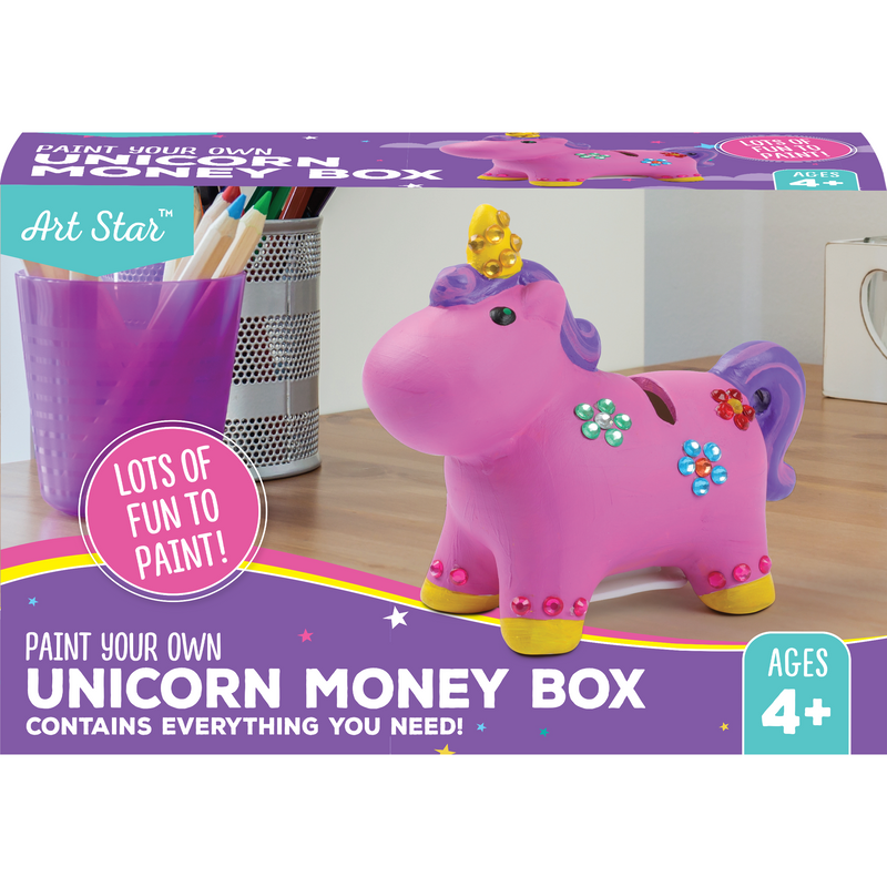 Rosy Brown Art Star Paint Your Own Unicorn Money Box Kit