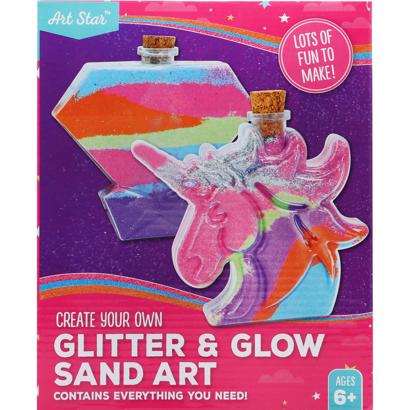 Maroon Art Star Glitter & Glow Sand Art Unicorn & Diamond Kit Kids Craft Kits