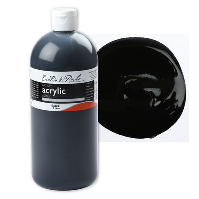 White Smoke Eraldo di Paolo Acrylic Paint, Black, 1L Acrylic Paints