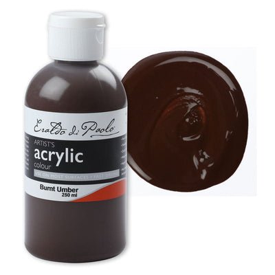 White Smoke Eraldo di Paolo Acrylic Paint, Burnt Umber, 250ml Acrylic Paints