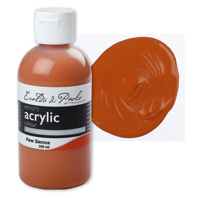 White Smoke Eraldo di Paolo Acrylic Paint, Raw Sienna, 250ml Acrylic Paints