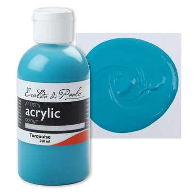 White Smoke Eraldo di Paolo Acrylic Paint, Turquoise, 250ml Acrylic Paints