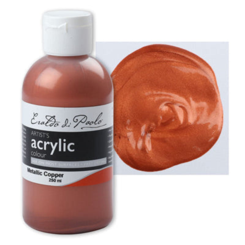 White Smoke Eraldo di Paolo Acrylic Paint, Metallic Copper, 250ml Acrylic Paints