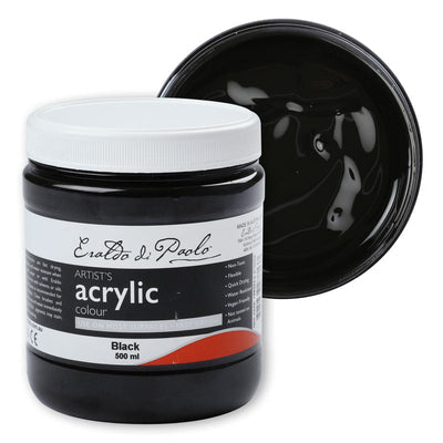 White Smoke Eraldo di Paolo Acrylic Paint, Black, 500ml Acrylic Paints