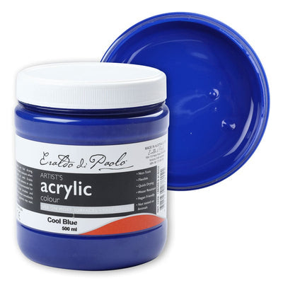White Smoke Eraldo di Paolo Acrylic Paint, Cool Blue, 500ml Acrylic Paints
