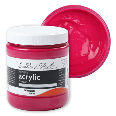 White Smoke Eraldo di Paolo Acrylic Paint, Magenta, 500ml Acrylic Paints
