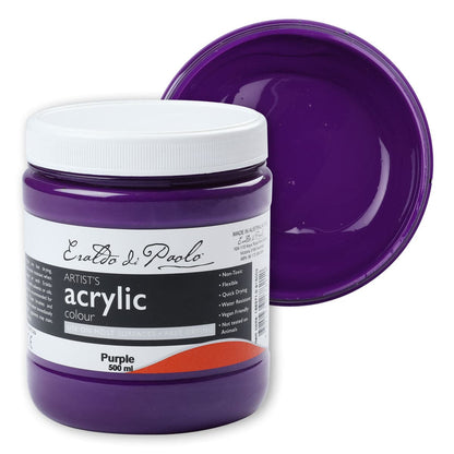 White Smoke Eraldo di Paolo Acrylic Paint, Purple, 500ml Acrylic Paints