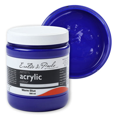 White Smoke Eraldo di Paolo Acrylic Paint, Warm Blue, 500ml Acrylic Paints