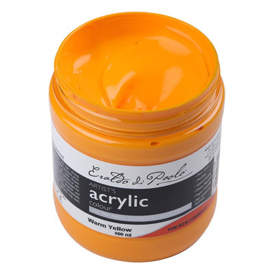 White Smoke Eraldo di Paolo Acrylic Paint, Warm Yellow, 500ml Acrylic Paints