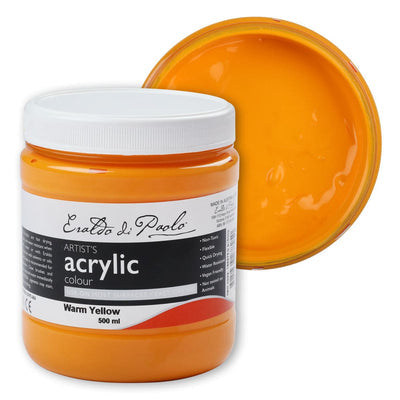 White Smoke Eraldo di Paolo Acrylic Paint, Warm Yellow, 500ml Acrylic Paints