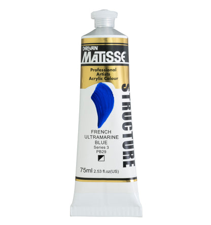 White Smoke Derivan Matisse Structure Acrylic Paint, S3, 75ml, French Ultramarine Blue Acrylic Paints