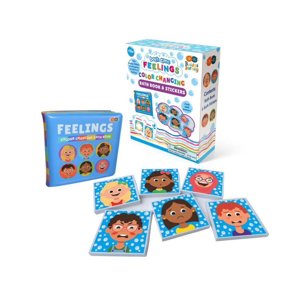 White Smoke Colour Chanding Bath Book & Stickers, Feelings Bath Time Fun