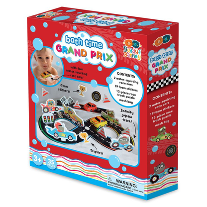 White Smoke Bath Time Racing Car Grand Prix Set Bath Time Fun