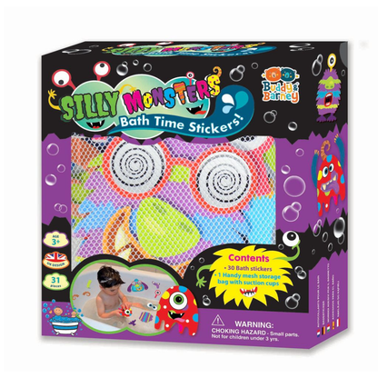 Black Bath Time Stickers, Silly monsters Bath Time Fun