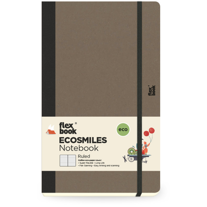 Dim Gray Flexbook Large (13x21cm) Ecosmiles Notebook Ruled  100gsm 192 pages - Coffee Pads