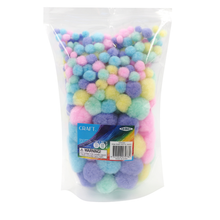 Lavender Pom Poms, Assorted Pastel, Bulk 500Pk Kids Wood Craft