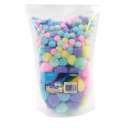 Lavender Pom Poms, Assorted Pastel, Bulk 500Pk Kids Wood Craft