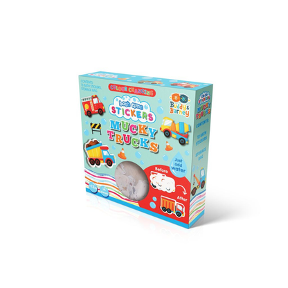 White Smoke Colour Chanding Bath Stickers, Mucky Trucks Bath Time Fun