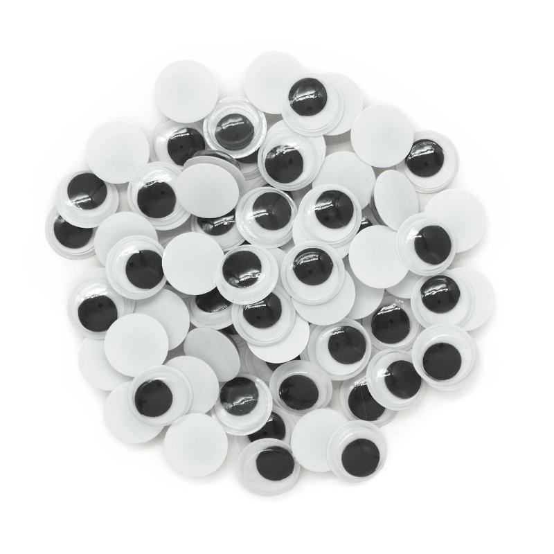 White Smoke Googly Eyes Bulk 13mm 1000Pc Kids Craft Basics