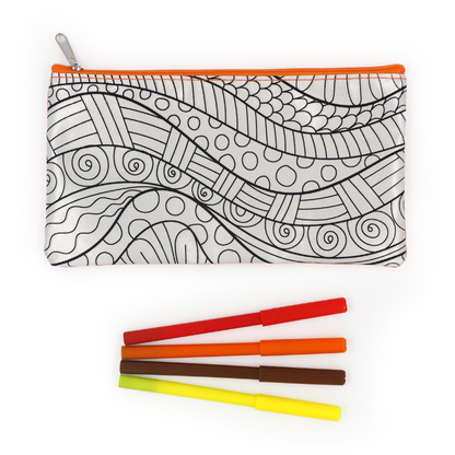 White Smoke Colour Me DIY Pencil Case Indigenous 1Pc with Markers Kids Craft Kits